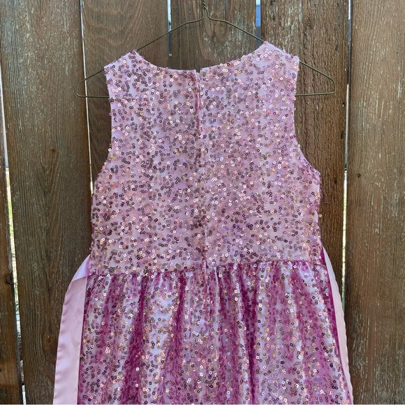 American Princess Pink Girls Dress with Sequin details, Sash and tulle skirt - Picture 10 of 11